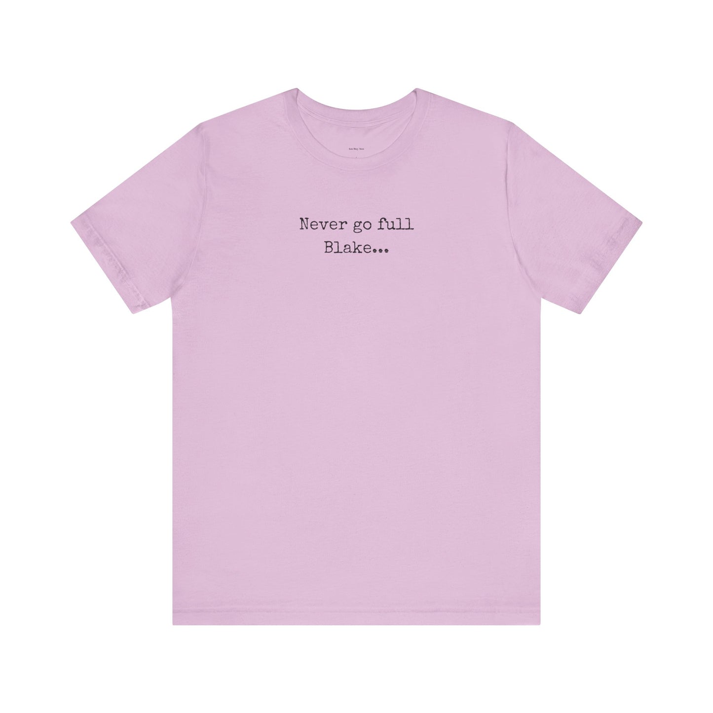 Light purple t-shirt with text