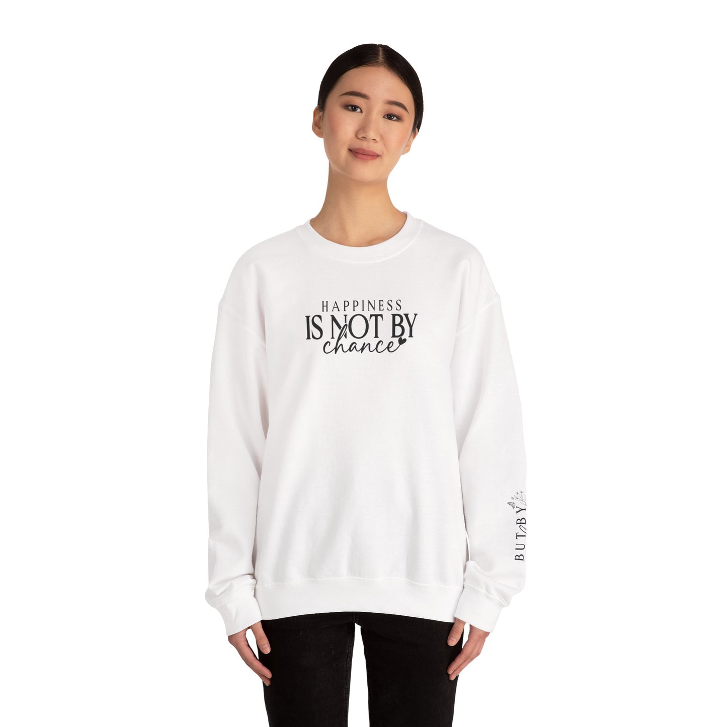 Happiness is Not By Chance, Signature Sleeve Design, Motivational Sweater, Inpirational Sweater, Back To School, Gifts for Her, SUPER COMFY