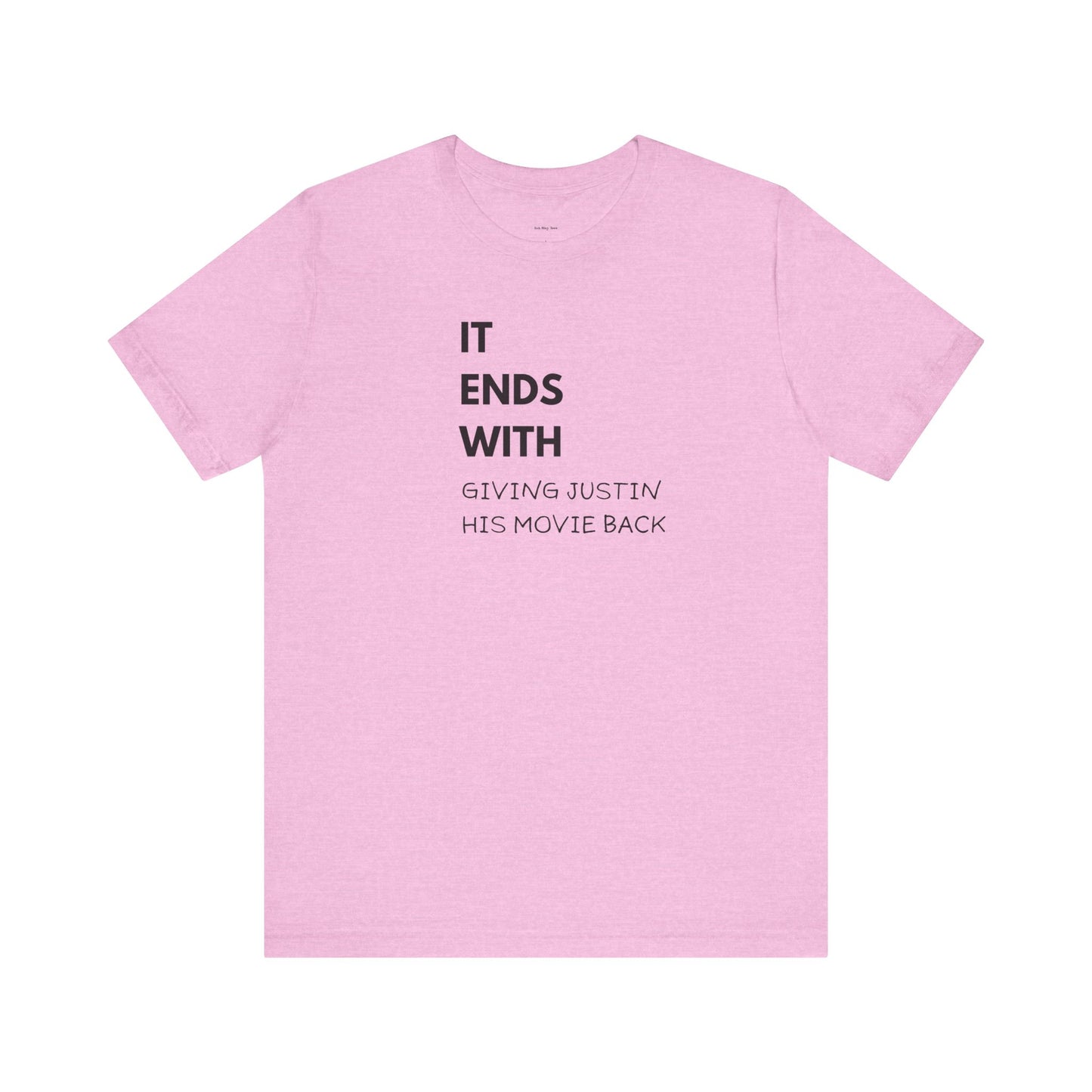 Pink t-shirt with text  