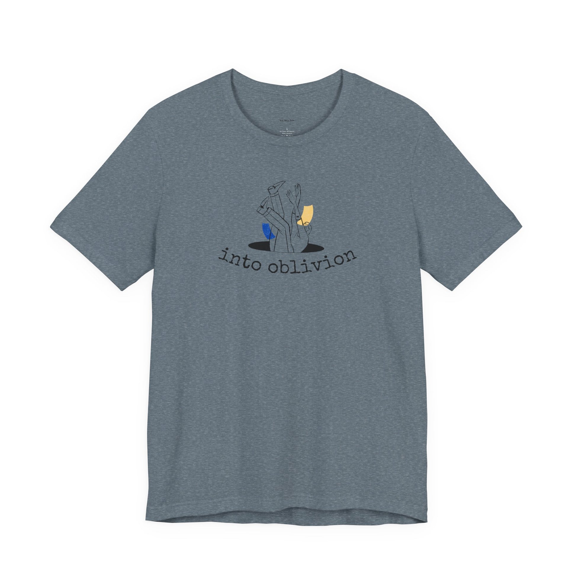 Gray t-shirt with a graphic design  